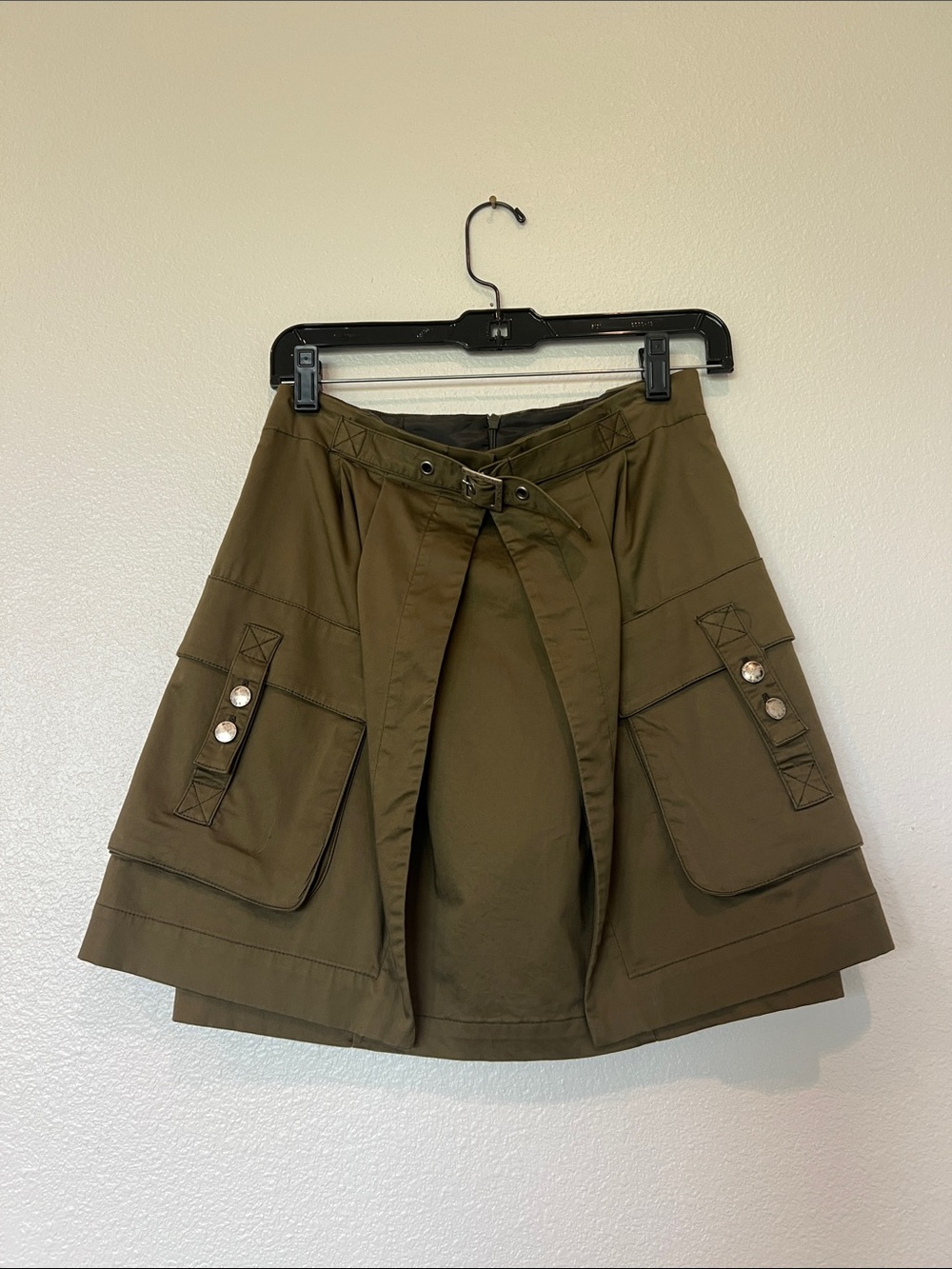 Olive Cargo Pocket Skirt